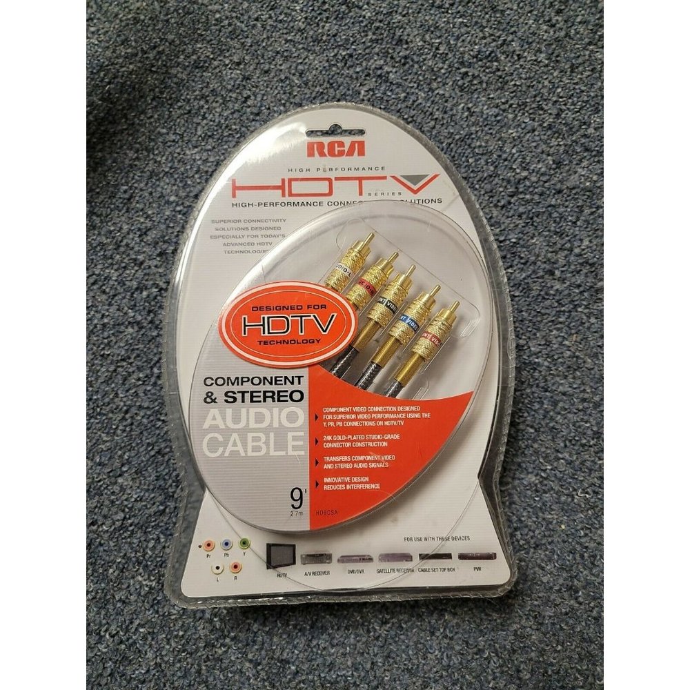 New HD9CSA RCA High-Performance HDTV Component Audio Video cables Gold Plated